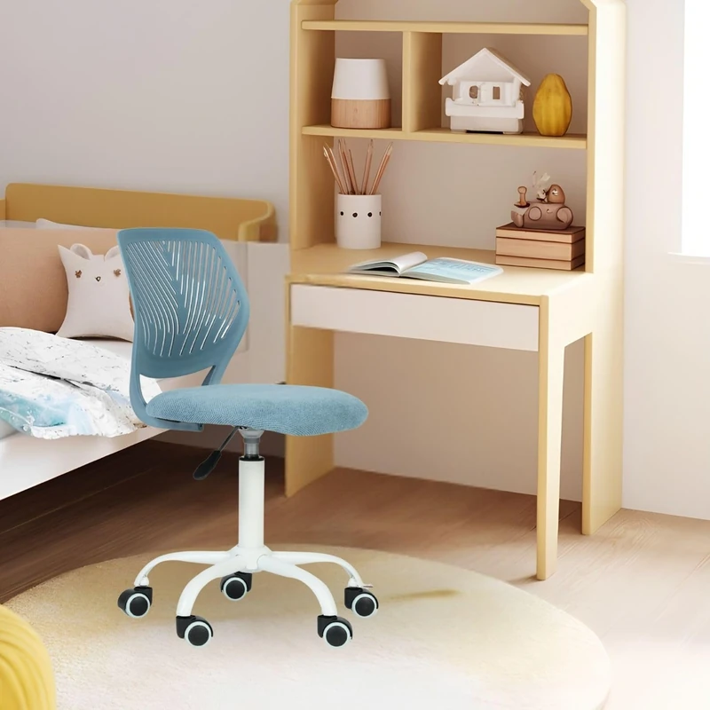FurnitureR Children's Desk Height Adjustable Colourful Ergonomic Youth Chair with Backrest and Armrests, Children's Chair with 5 Wheels, for Children 3-10 Years Old, Maximum Load 100 kg