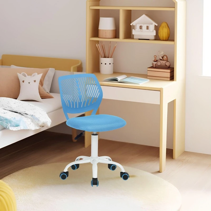 FurnitureR Children's Desk Height Adjustable Colourful Ergonomic Youth Chair with Backrest and Armrests, Children's Chair with 5 Wheels, for Children 3-10 Years Old, Maximum Load 100 kg - Image 1