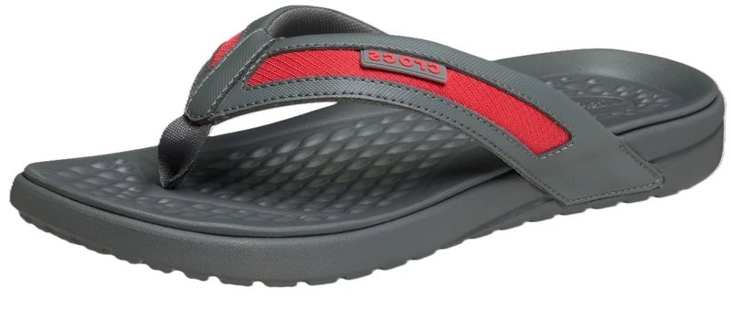 Crocs Men, Yukon Sport Flip, Slate Grey/Flame, 10 UK Men