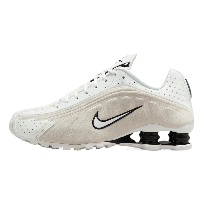 Nike Women's Shox R4 Shoes, Summit White/Black/Lt Orewood, 9
