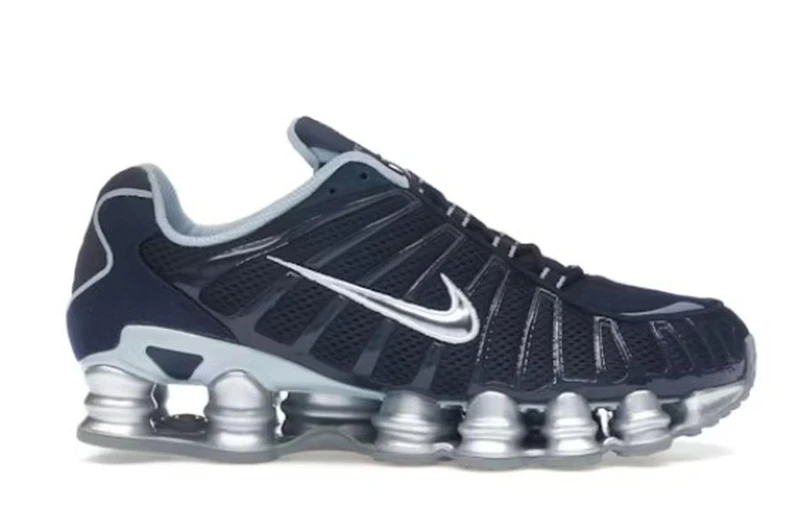NIKE Women's W Shox TL Sneaker, Obsidian MTLC Platinum Lt Armory Blue, 10.5 UK
