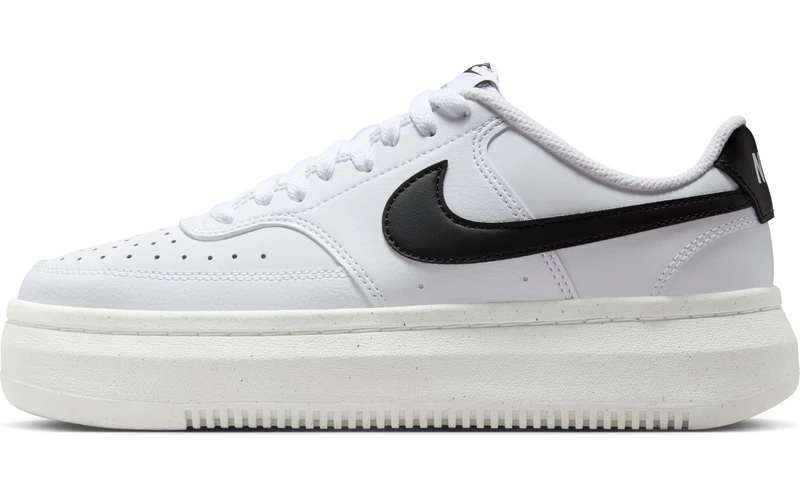 NIKE Womens Court Vision Alta Sneaker, White Black Sail, 3.5 UK