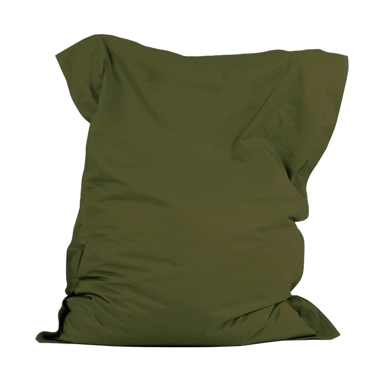 Bean Bag Bazaar Giant Bean Bag, Khaki Green, Water Resistant Fabric, Floor Cushion, Beanbag for Indoor and Outdoor Use, Bean Bag with Filling Included, 180cm x 140cm, Gaming, Living Room, Garden