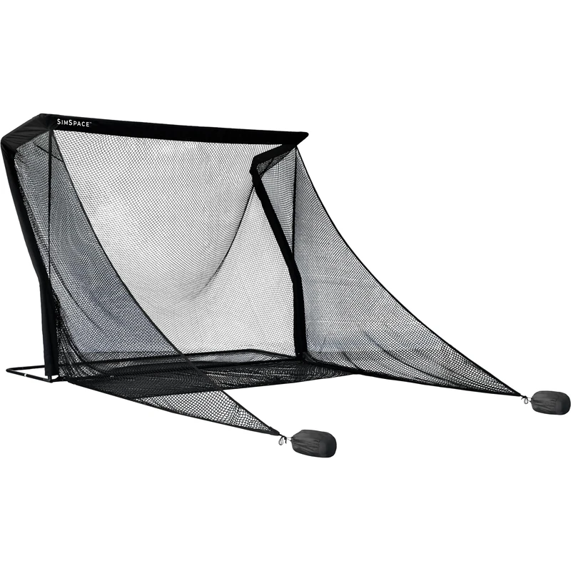 SimSpace 10ft Wide Deluxe Golf Practice Net, 3m (10ft) x 2.5m (8.2ft) x 3.91m (12.84ft) with Sturdy Metal Frame, Netting, Easy Push-Button Assembly, Protective Side Barriers, Golf Net