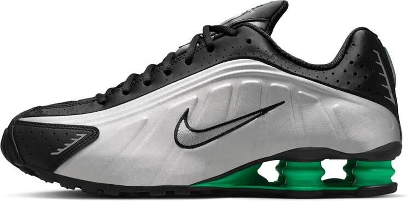 Nike Men's Shox R4 Shoes, Metallic Silver/Metallic Silve, 7