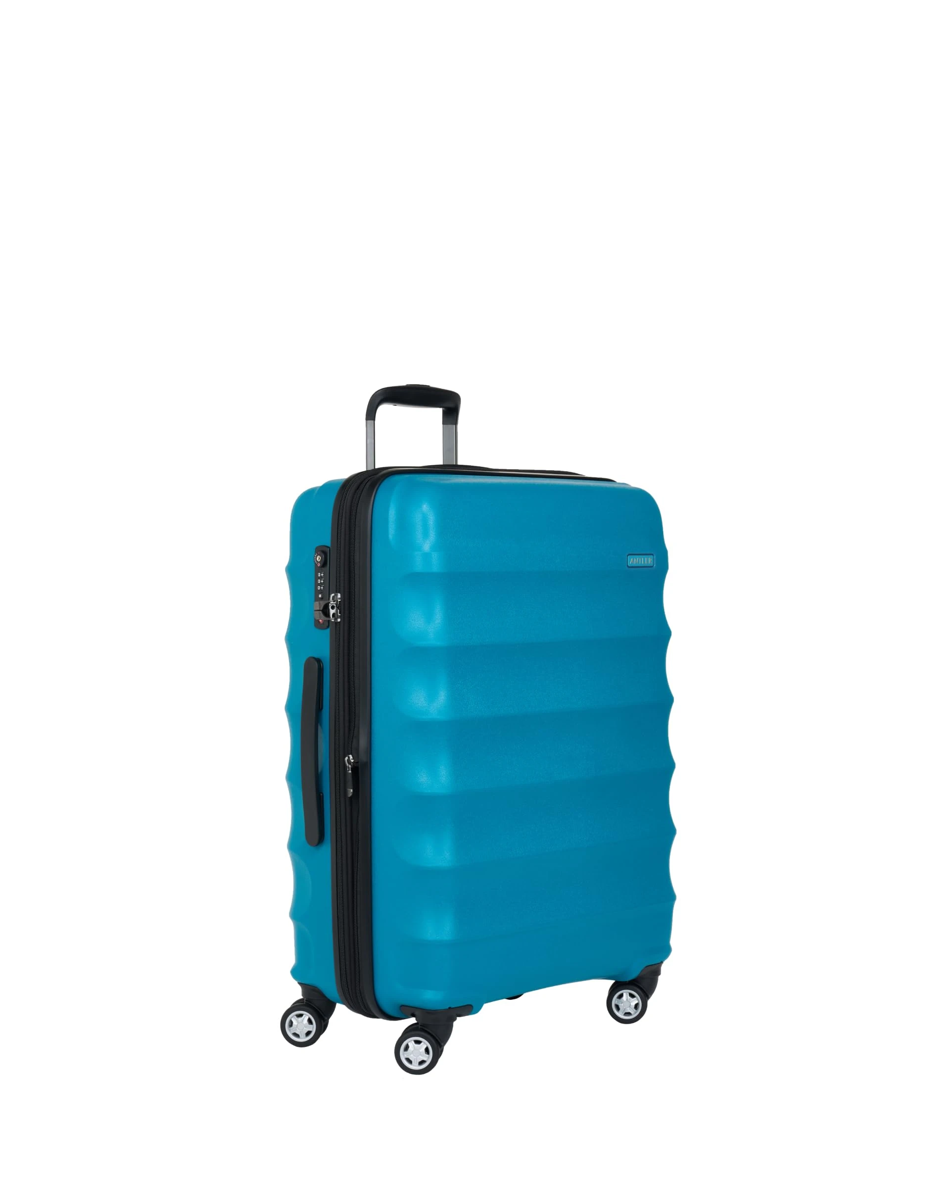 ANTLER - Juno Hard Shell Medium Suitcase - Durable, Lightweight & Expandable, 4 Spinner Wheels - Adjustable Handle, TSA Lock, 68cm - Marine