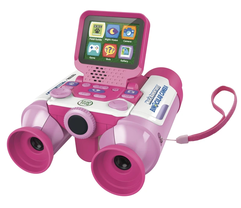 LeapFrog Magic Adventures Binocular Camera Pink, Real Interactive Binoculars with Night Vision, Camera with 10x Optical Zoom, Educational BBC Images, Toy for 5, 6+ Years, English Version