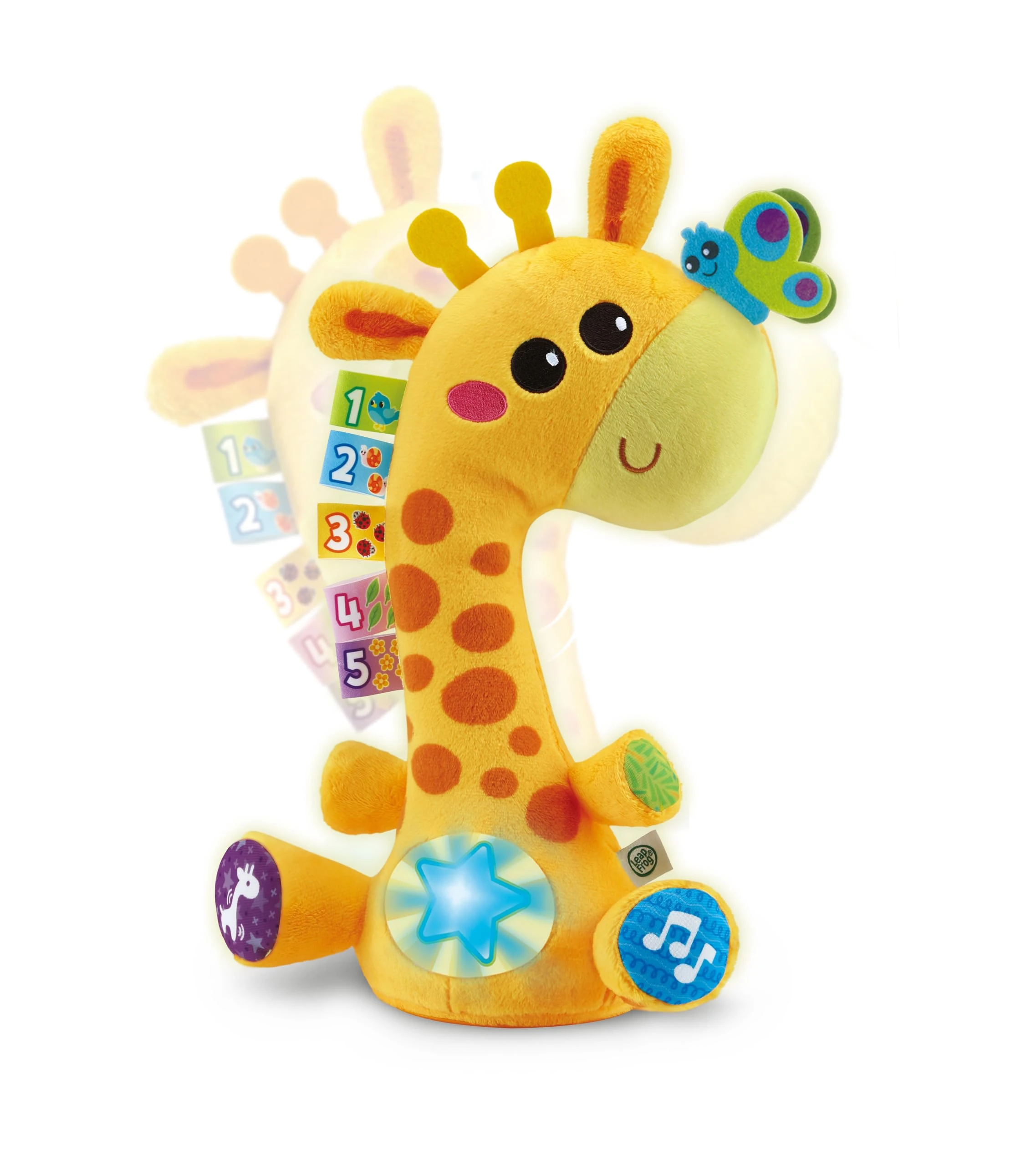 LeapFrog Dancing Colours Giraffe, Musical Learning Toy, Songs & Light Effects, Textures for Sensory Play, Voice Recorder, For Children Ages 12 Months, 2, 3, 4+ Years, English Version
