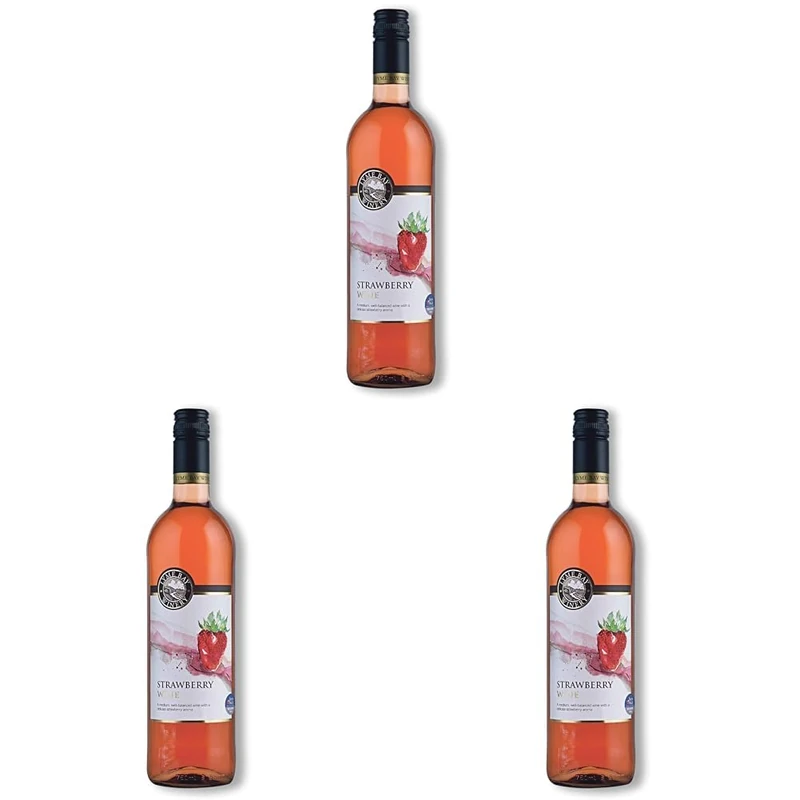 The Lyme Bay Winery Strawberry Wine 75cl (Pack of 3) - Image 1