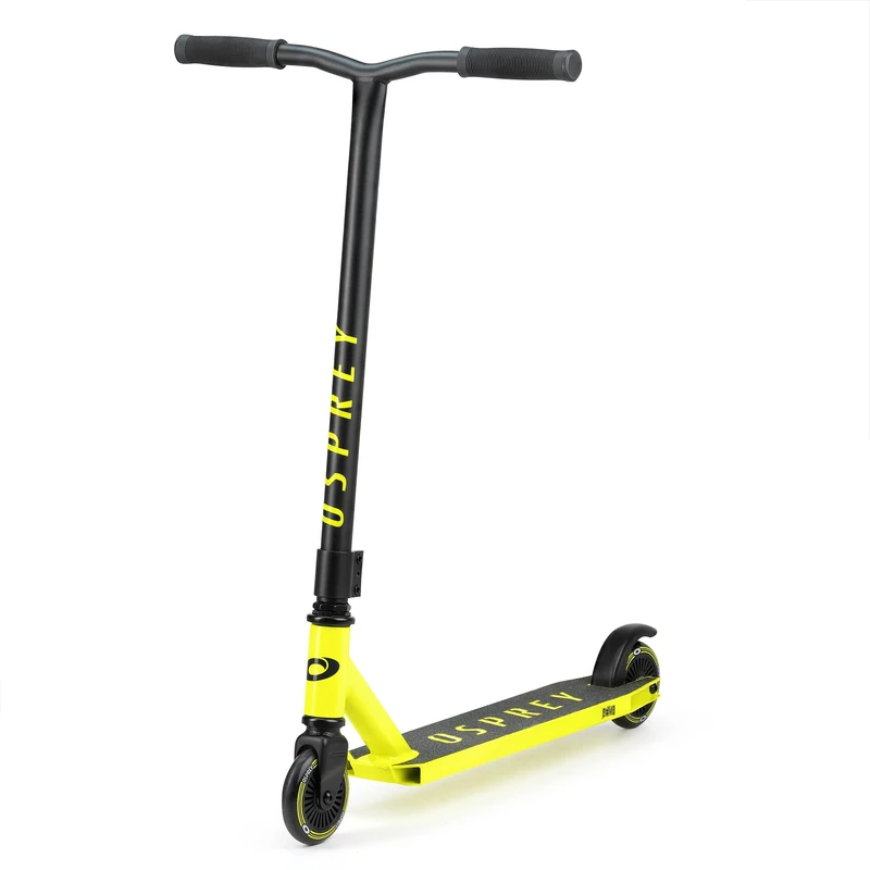 Osprey Stunt Scooter for Kids Ages 8-12, Freestyle Street Pro 360 Spin, Complete Trick With ABEC 5 Bearings, Yellow