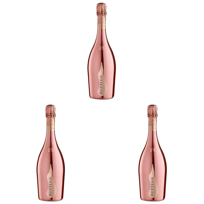 Bottega Rose Gold Pinot Nero Brut Rose Sparkling Wine - 750 ml (Pack of 3)
