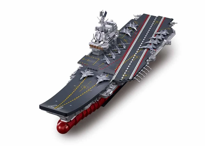 Sluban Shandong Aircraft Carrier Model Kit, 1/450 Scale, 1413 Pieces, Military Building Set, M38-B1189