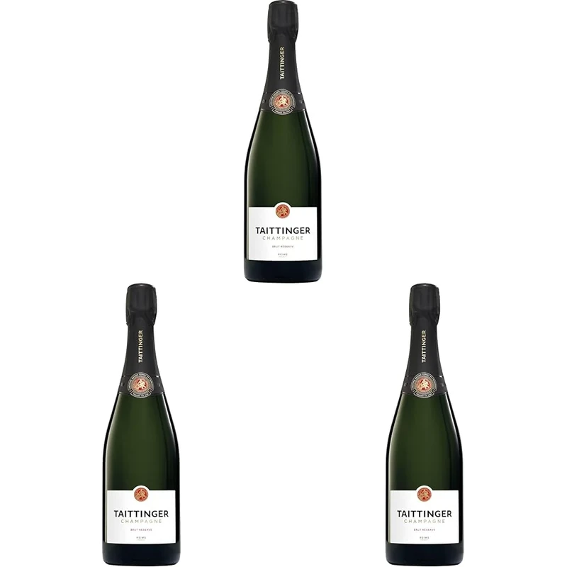 Taittinger Brut Réserve Non Vintage Champagne 750ml (Pack of 3)