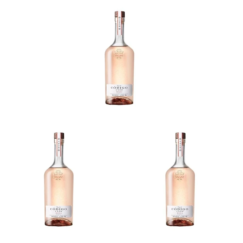 Código 1530 Rosa Blanco Ultra-Premium Tequila, Award-winning, 100 Percent Blue Weber Agave, 70cl/700ml, 35 Percent ABV (Pack of 3)