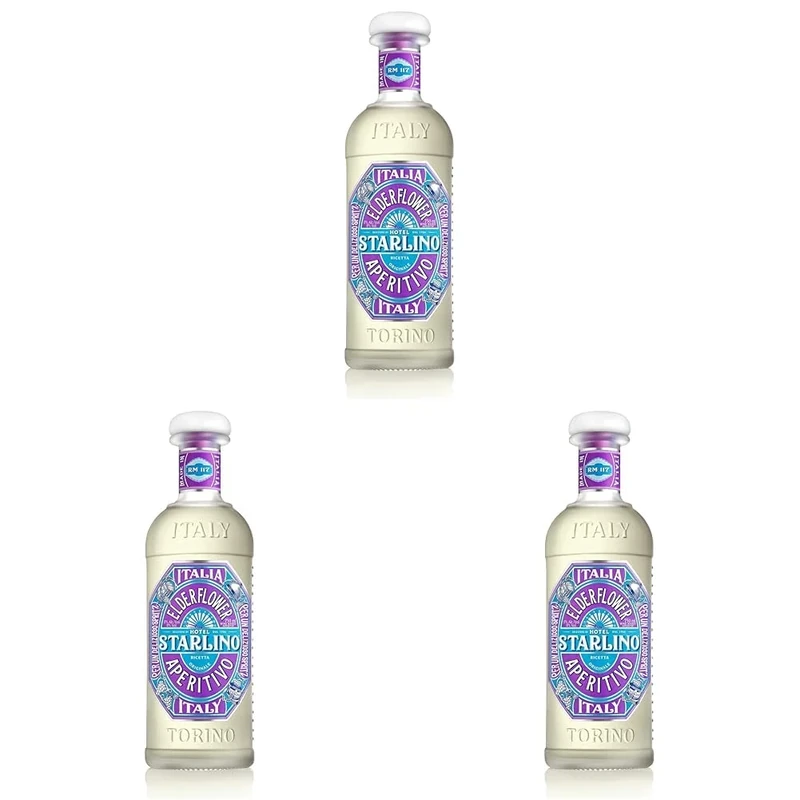 Hotel Starlino Elderflower Aperitivo, 75 cl, (1 bottle) (Pack of 3)