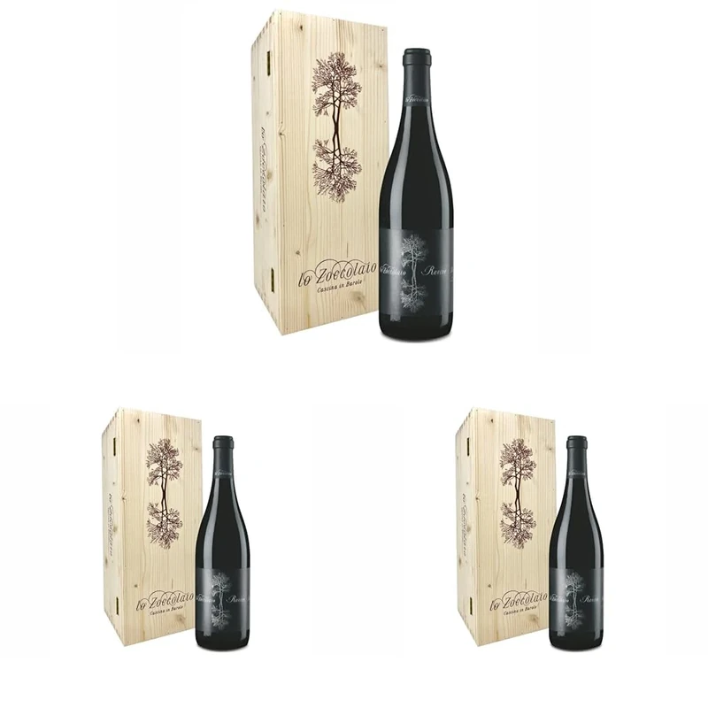 Lo Zoccolaio Barolo DOCG Riserva Ravera Italian Red Dry Wine with Wood Case - 1x750 ml (Pack of 3)