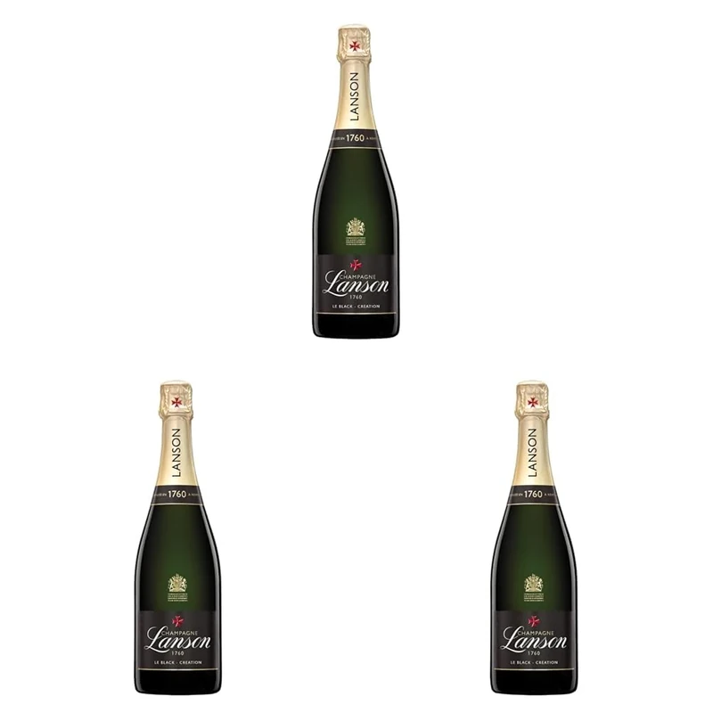 Lanson Le Black Label Brut/Creation Champagne, 750ml (Pack of 3)