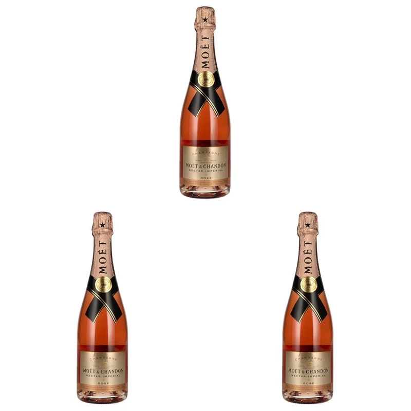 Moët & Chandon Nectar Impérial Rosé Champagne, 75cl (Pack of 3)