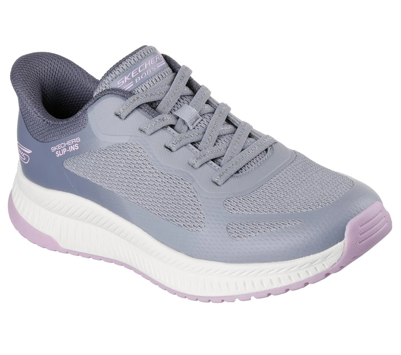 Skechers Women's Bobs Squad 4 Staple Look Sneaker, Gray-Multi Mesh, 6 UK