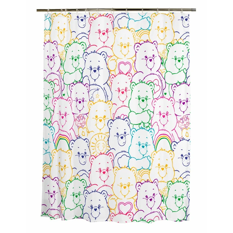 Franco Care Bears Premium PEVA Shower Curtain Lightweight, Waterproof Plastic Standard Size Bathroom Curtain, (100% Officially Licensed Product)