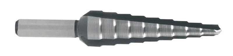 HSS Step Drill Bit - 3 Output Channels, Ideal for Precise Drilling in Metal, Wood and Plastic.