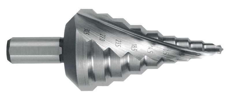 Metric HSS Step Drill bit, pre-tapped Holes, Compatible with DIN/EN 60423 Standards, Ideal for Drilling and preparing Surfaces.