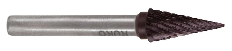 TiCN Carbide Cone Shaped end Mills, Ideal for Precise and Detailed milling on Metal and Hard Materials. - Image 1