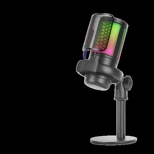 Watio Wave Microphone - MMIC-SE microphone in Black, with ARGB lighting, ideal for streaming and recording, ergonomic design and clear sound.*
