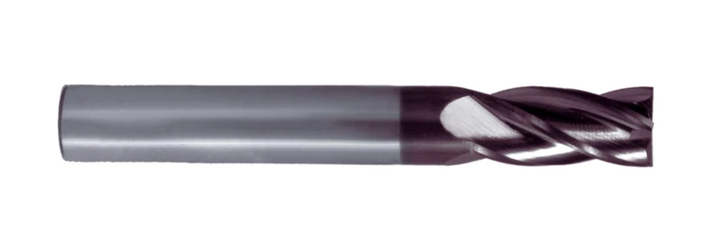 Integral hard metal face cutter DIN 6527 L/6528, 4 cutting lips, TiAIN coating, for precision milling in metal and hard materials.