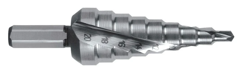 HSS Step Drill bit, 1/4" hex Shank Ideal for Drilling Metals and Hard Materials, Allows You to Make Holes of Different diameters.