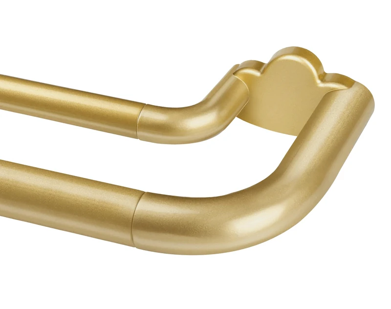 Double Curtain Rods 48 to 84 Inches, HOTOZON Blackout Double Curtain Rods for Windows 36 to 80 Inches (3-6.6 ft), 6/8 Inches Wrap Around Room Darkening Telescoping Drapery Rod, Gold