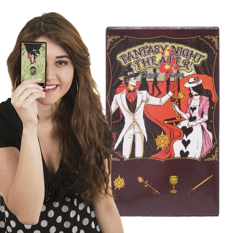 Tarot Cards Set, Fantasy Night Theater Deck, 78 Original Fortune-Telling Cards, Divination Tools with Meaning Guide, Ideal for Beginners and Experts, Family Game