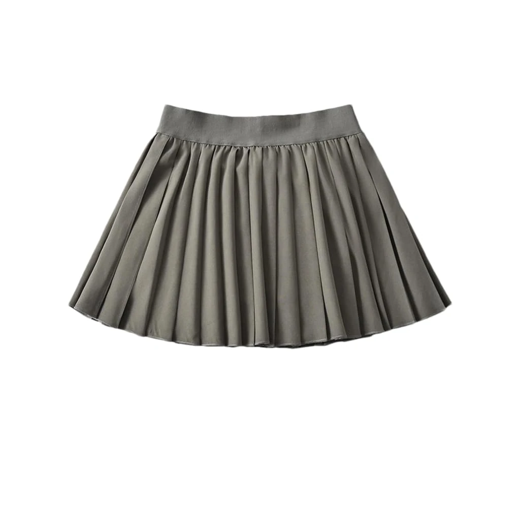 Womens Solid Color High Waist Yoga Tennis Pleated Skirt Breathable Running Sports Mini Skirt 7 M