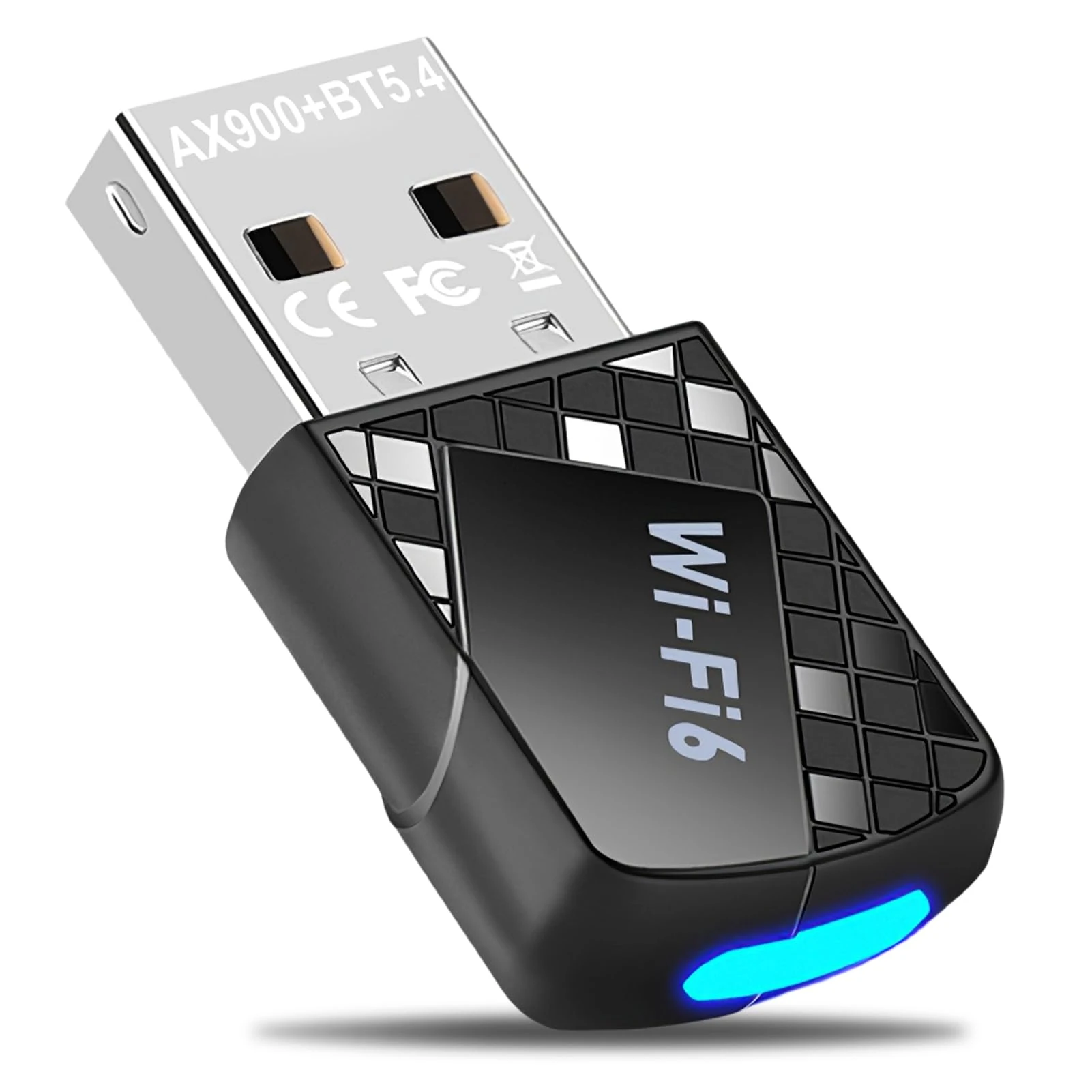 Mini WIFI 6 Dongle USB Bluetooth 5.4 Adapter for PC Laptop Desktop, AX900 2.4GHz 286Mbps & 5GHz 600Mbps Wireless Dual Band Connection, Wi-Fi Supports for Win 11/10/7, Bluetooth Supports for Win 11/10