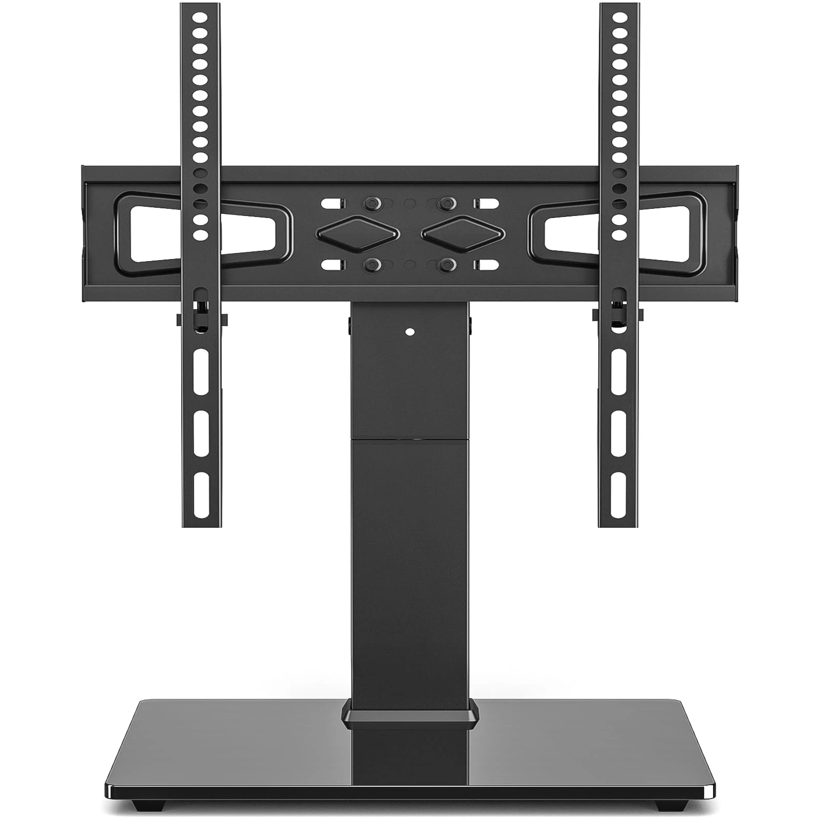 5Rcom Table Top TV Stand for 32-70 Inch TVs, 40KG Load Capacity, Tempered Glass Base Desk Mount with Height Adjustable, Universal Table Top TV Bracket for Living Room/Bedroom, Max VESA 400x400mm