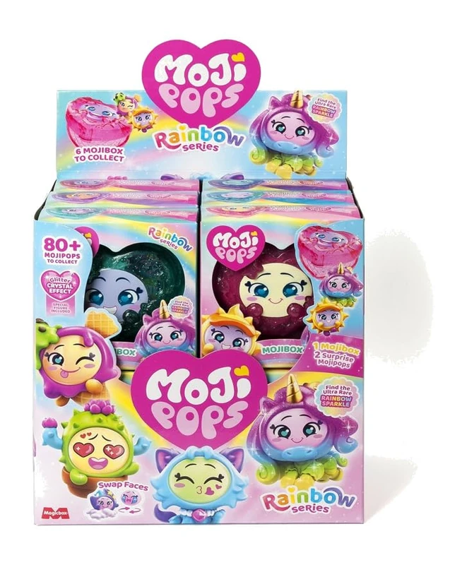 MojiPops Rainbow Series, Mojibox, Box with 12 Mojibox Each Box Contains 2 Surprise Figures and 1 Checklist, 6