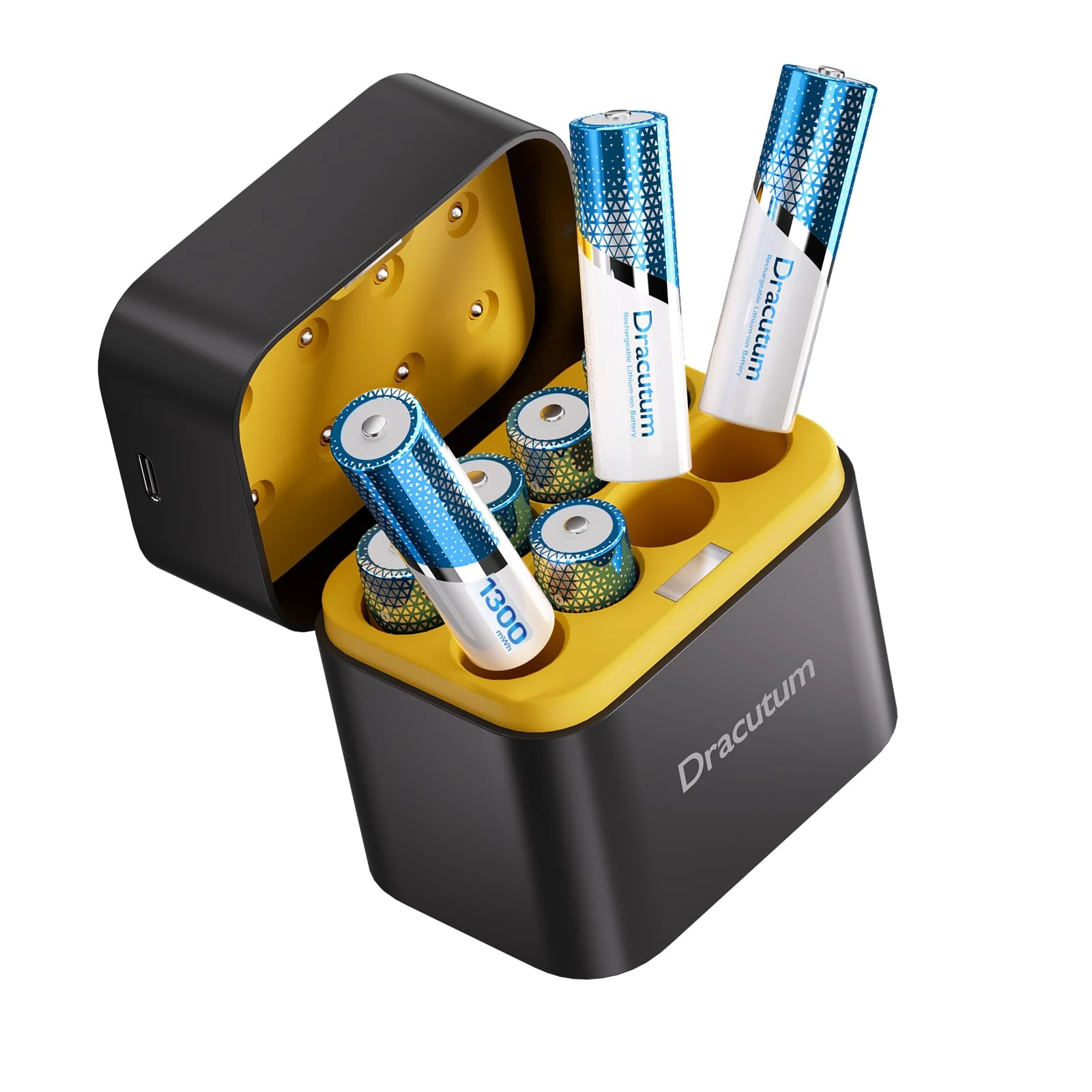 AAA Rechargeable Batteries Lithium 8 Pack with Fast Charger - 1300mWh High Capacity 1.5V Constant Output Rechargeable AAA Batteries, 2000 Cycles Long-Lasting Li-ion Triple a Batteries