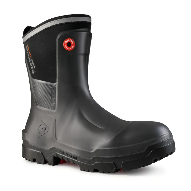 DUNLOP Snugboot Heavy Duty Men's and Women's Wellington Boots - Waterproof, Lightweight and Durable with Composite Safety Toe Cap - Anthracite - Size EU41, UK8