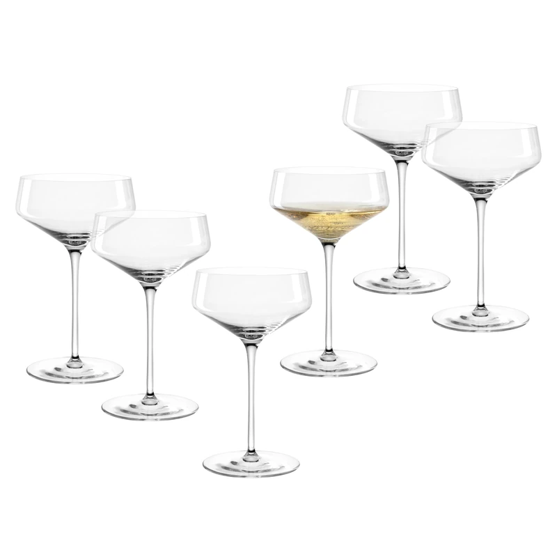 LEONARDO HOME PUCCINI Champagne Bowl • Pack of 6 • 350 ml • Cocktail Glass • Champagne Glass • Classic Shape • Elegant Design • Ideal for Aperitif and Dessert • Dishwasher Safe • 069593 - Image 1