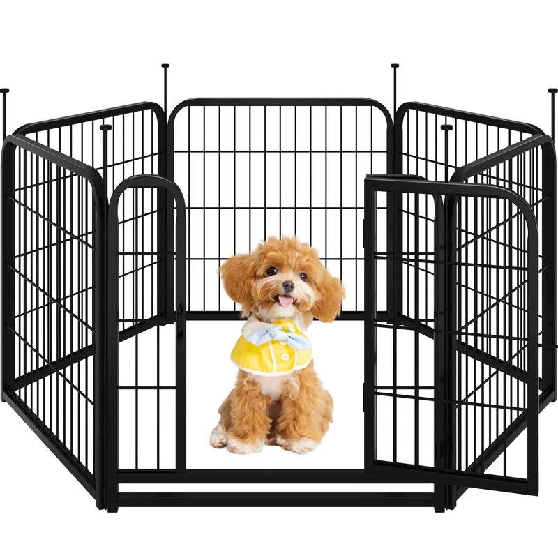 Yaheetech Dog Pen 60cm 6 Panels Suitable for Medium Dogs Heavy Duty Puppy Playpen Pet Exercise Fence for Indoor/Outdoor