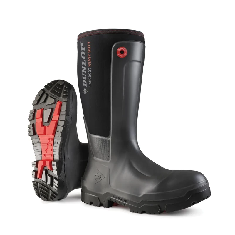 DUNLOP Snugboot Heavy Duty Men's and Women's Wellington Boots - Waterproof, Lightweight and Durable with Composite Safety Toe Cap - Anthracite - Size 48 EU