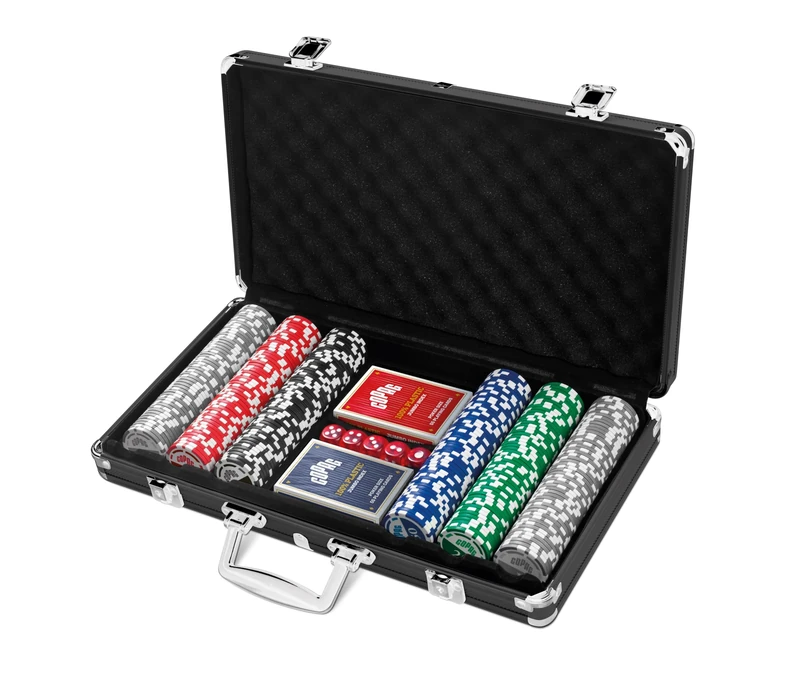 Copag Poker Set 300 chips and 2 decks 100% Plastic Casino Quality, New Pink