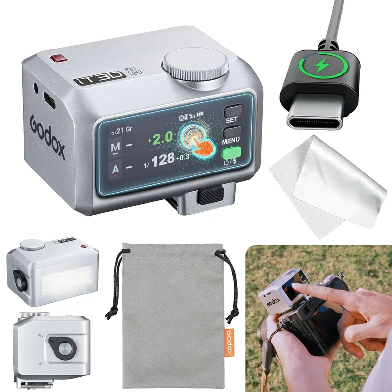 Godox iT30Pro N TTL Mini Camera Flash, iT30 Pro N 2.4G HSS 1/8000s TTL Wireless Flash, Compatible with Nikon Z5II Z6III Z8 Z50II Z30 D850 Z5 Z50 ZFC Z6II Z9 Z7 D5600 D750