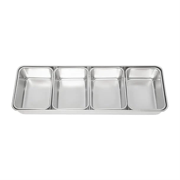Clover Kitchenware Japanese Yakumi Pan Condiment Holder 4 Large Insert, 145x435x60 mm - Image 1