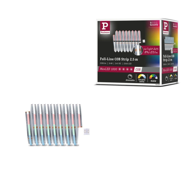 Paulmann 71202 MaxLED 1000 LED Strip Full-Line COB 2,5m 24W 1038lm/m 896 LEDs/m RGBW