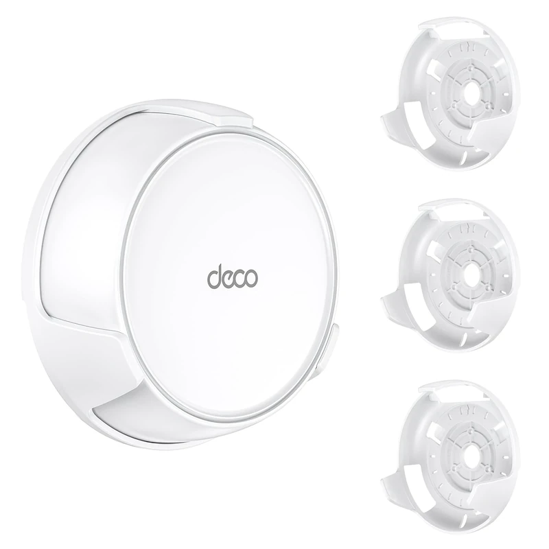 EDUP Wall Mount Holder for Deco BE23/ BE25/ BE3600/ BE5000/ WB7200/ WB10800/ WB14400 Mesh WiFi 7 System, Space-Saving Bracket with Hidden Cable Management, Secure & Stylish Design (White, 3 Pack)