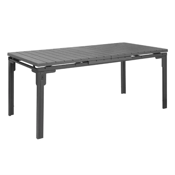 Bolero Valletta Slatted Extendable Outdoor Dining Table Grey