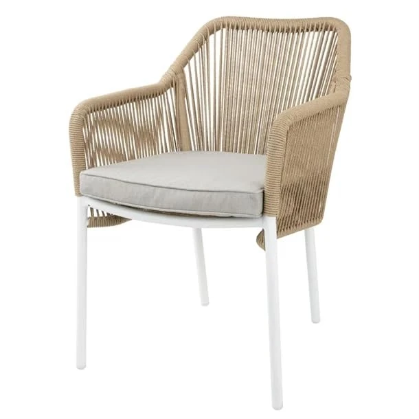 Bolero Bay PE Twist Rattan Outdoor Arm Chair Honey, Set 2