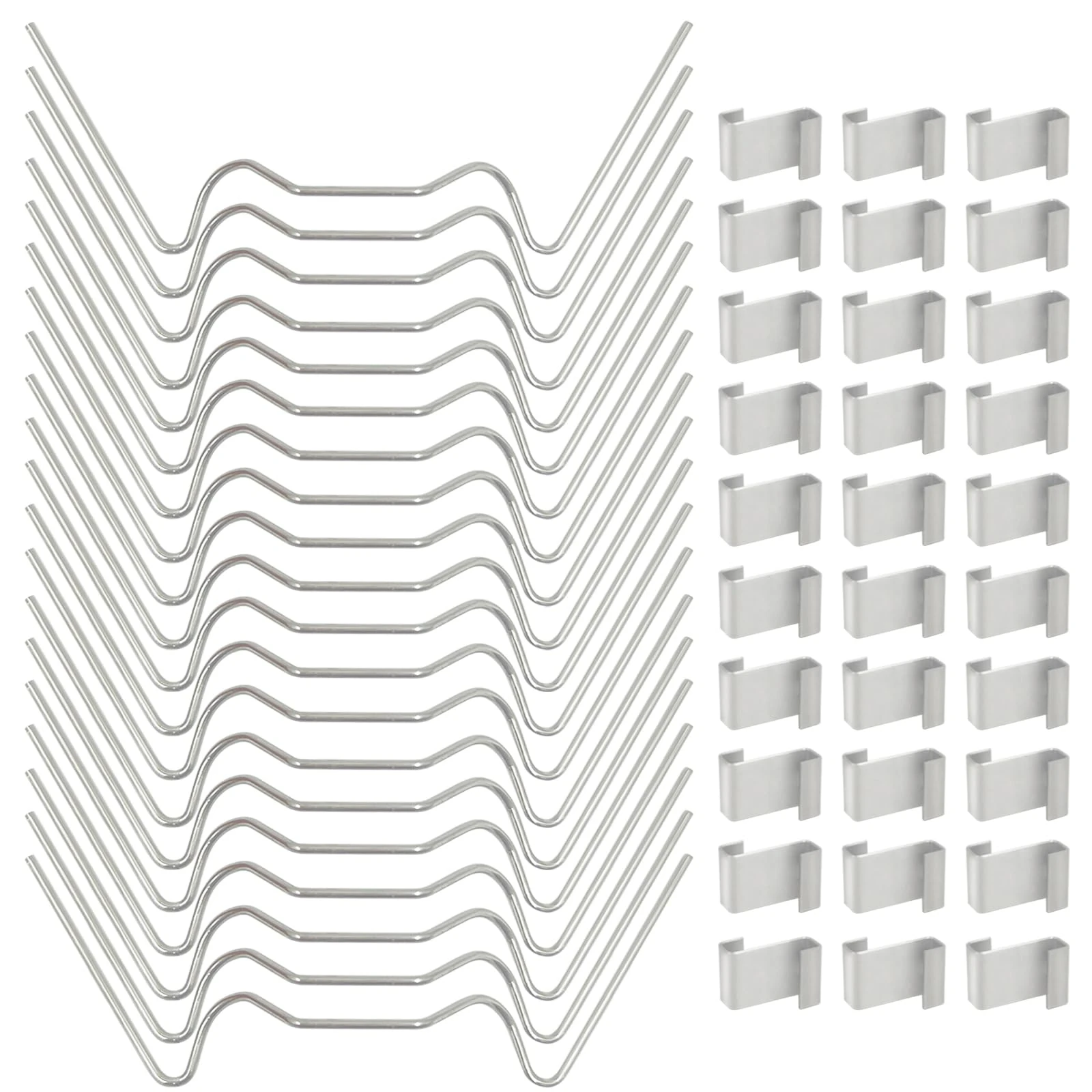 60PCS Greenhouse Glass Clips – Stainless Steel Glazing Clips Set with 30 W-Type Clips & 30 Z-Type Clips, Window Pane Fixing Hooks for Greenhouse Glass Panels