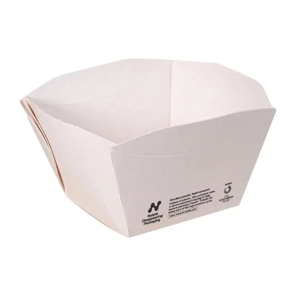 Notpla Square Open Box White, 550 ml, Pack 500